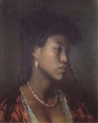 Leopold Carl Muller Portrait d'une Nubienne (mk32) oil on canvas